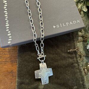Sterling Silver Cross Pendent Necklace- Silpada #N0557